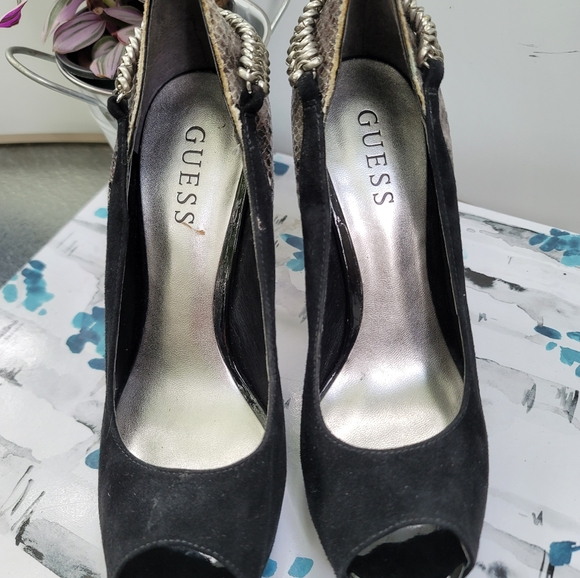 Guess Suede & Snake Print Heels - Picture 5 of 7
